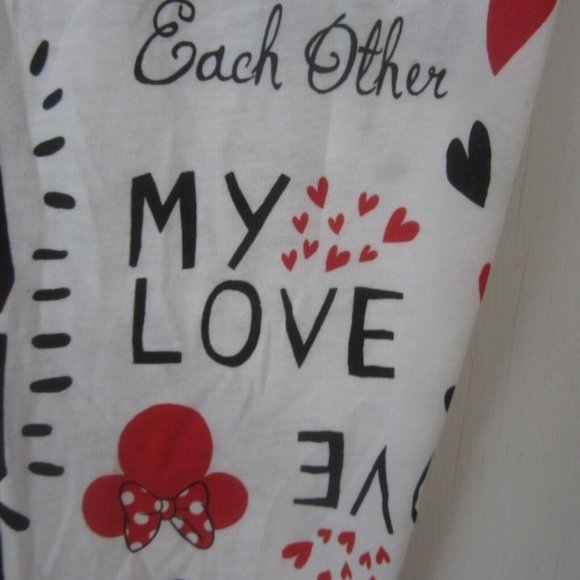 Disney Pajama Bottom Teen Mickey Minnie Love XL 15/17 drawstring elastic - Picture 9 of 12
